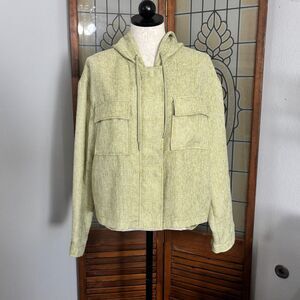 We The Free Sage Green Boxy Shirt Hoodie Jacket Woven Style 80498 Size L